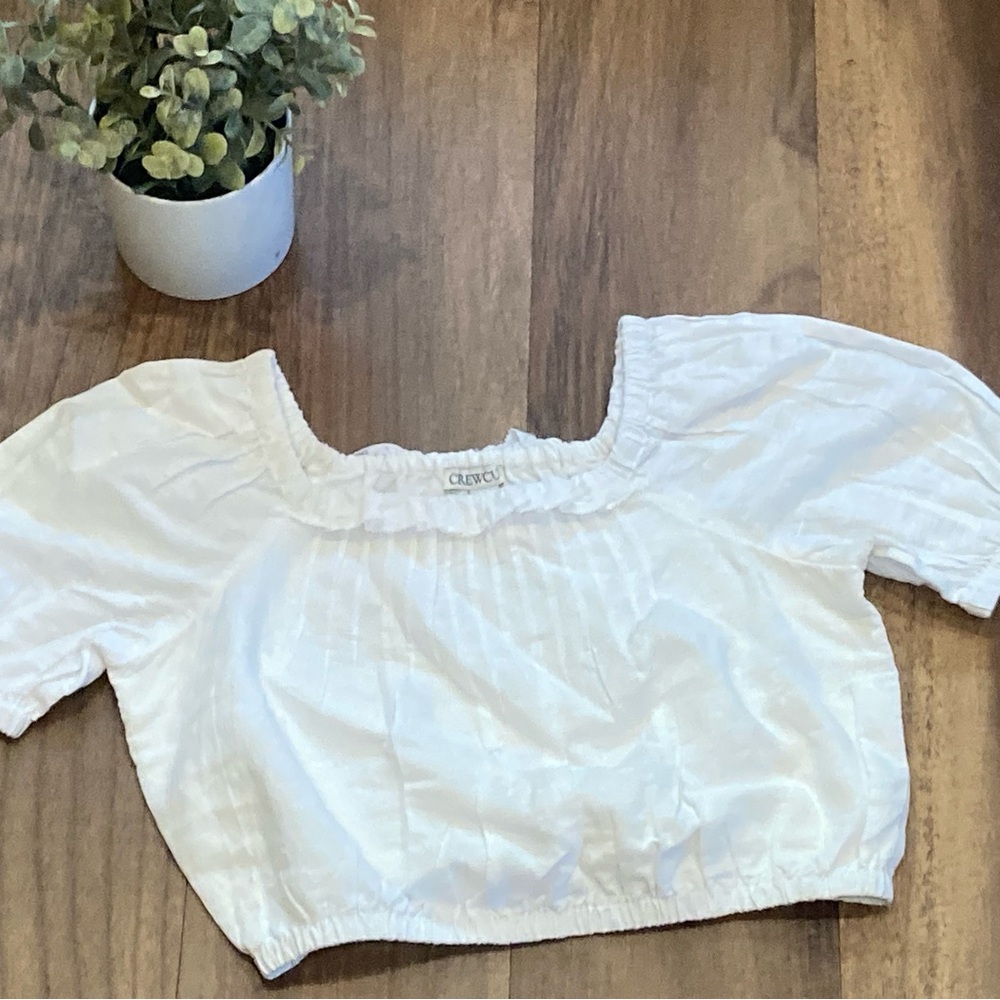 Crewcuts Crop Top Linen Cotton Blend